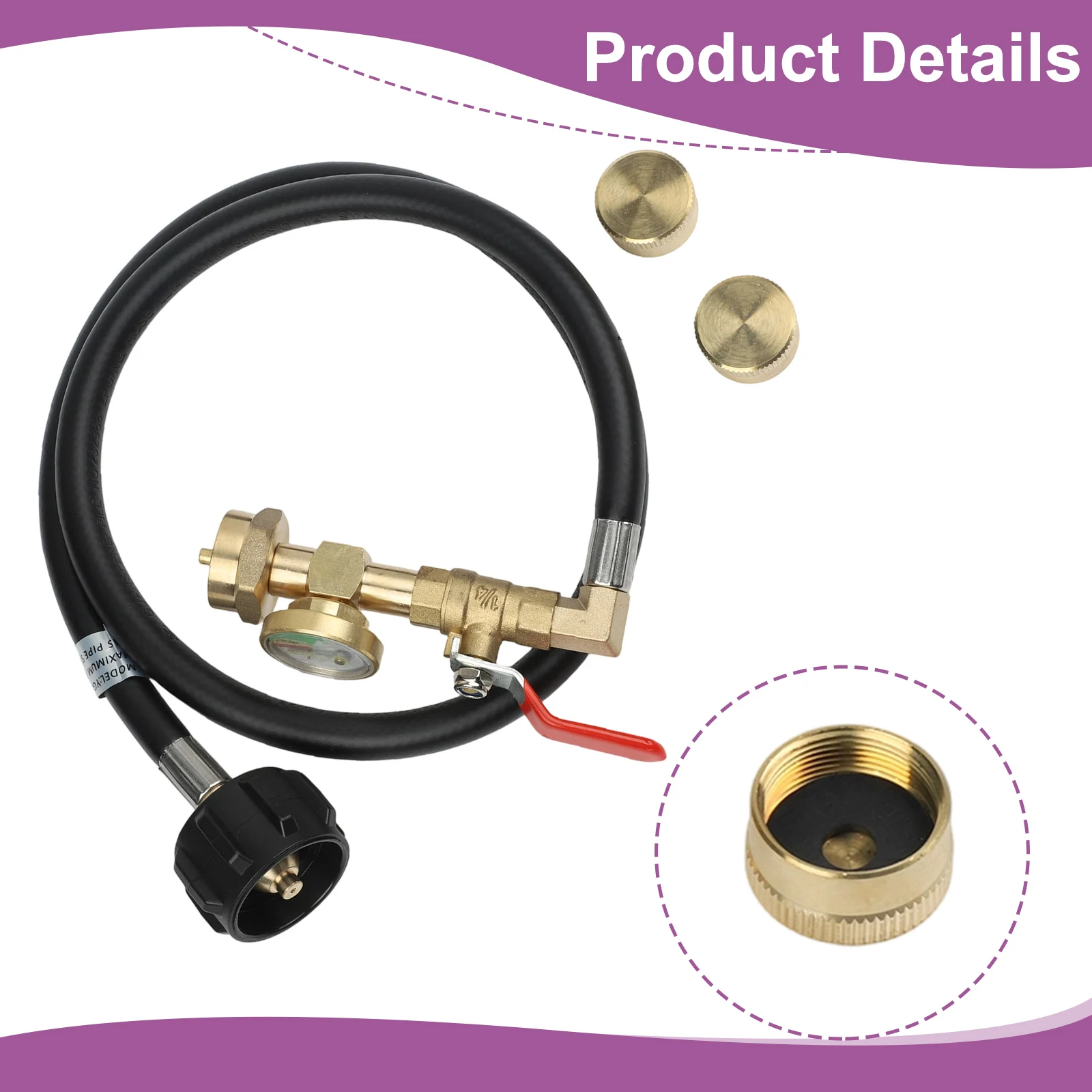 for Refill Equipment with 3FT Hose Adapter Real Time Pressure Gauge and Manual Control Valve for 1 lb Cylinder Needs