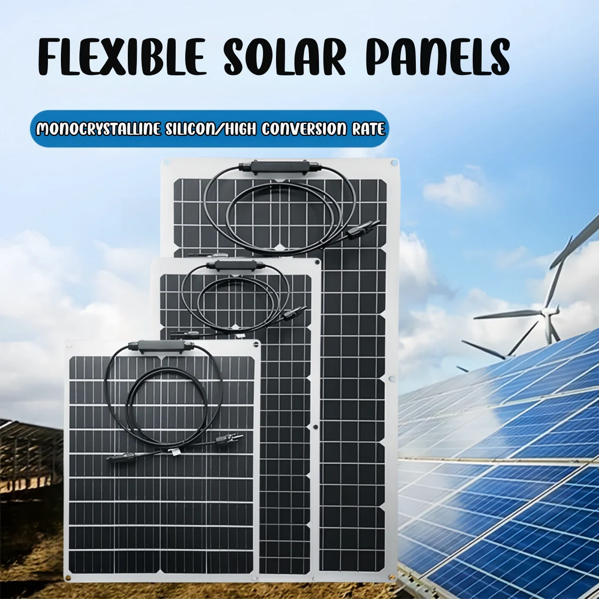 Panel Solar fotovoltaico Flexible, cargador de batería de 1500W1000W500W, célula para Camper, RV, casa, techo, balcón, impermeable, envío gratis