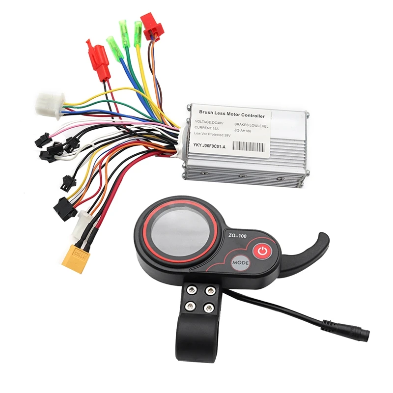 

48V Controller+ZQ-100 Mileage Meter Speed Adjustable Electric Scooter Meter 6 Pin Display Replacement For Electric Scooter