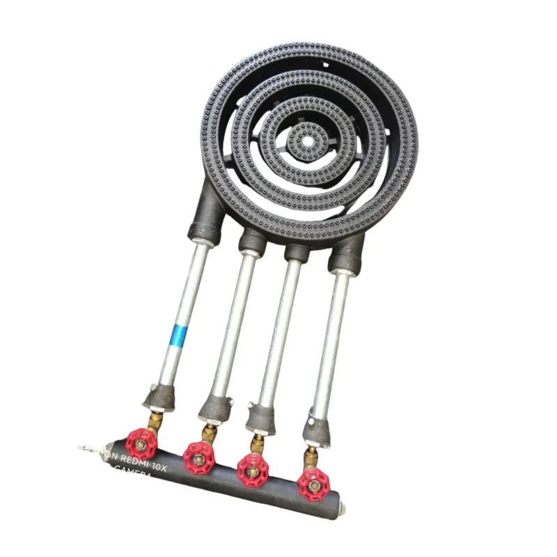 Hotel kitchen with 42 cm diameter cast iron commercial gas stove 4 ring burner rapid heating LPG/natural gas stove