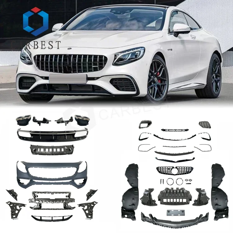 CARBEST Factory Price W217 2015-2019 S Class Upgrade Body kit For Mercedes-Benz To S63 AM G