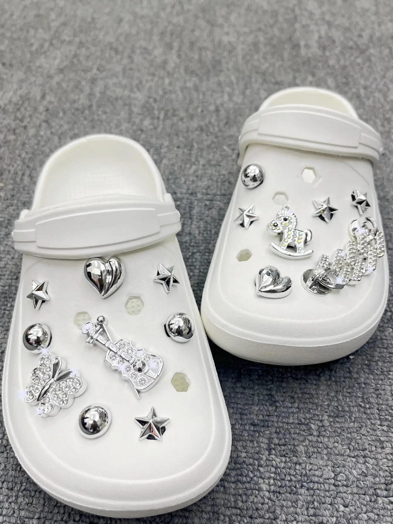 16 pezzi/set di scarpe da spiaggia accessori per scarpe, scarpe con catena a cavallo con diamanti a pois fai da te scarpe da giardino con fibbia decorativa floreale beach sho