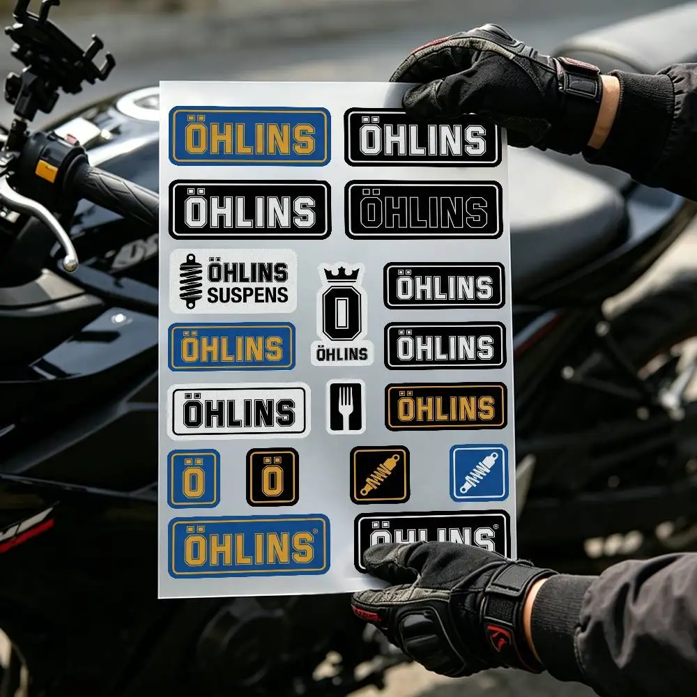 For OHLINS Helmet Reflective Sticker Set Safety Decal for Motorcycle Bike Car  High Intensity Glow New Arrival