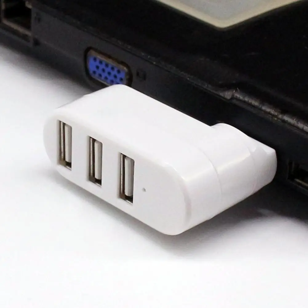 Usb Splitter for Mac Portable Usb 2.0 Hub with 3 Rotatable Ports High-speed Data Transfer Adapter for Laptop for Windows