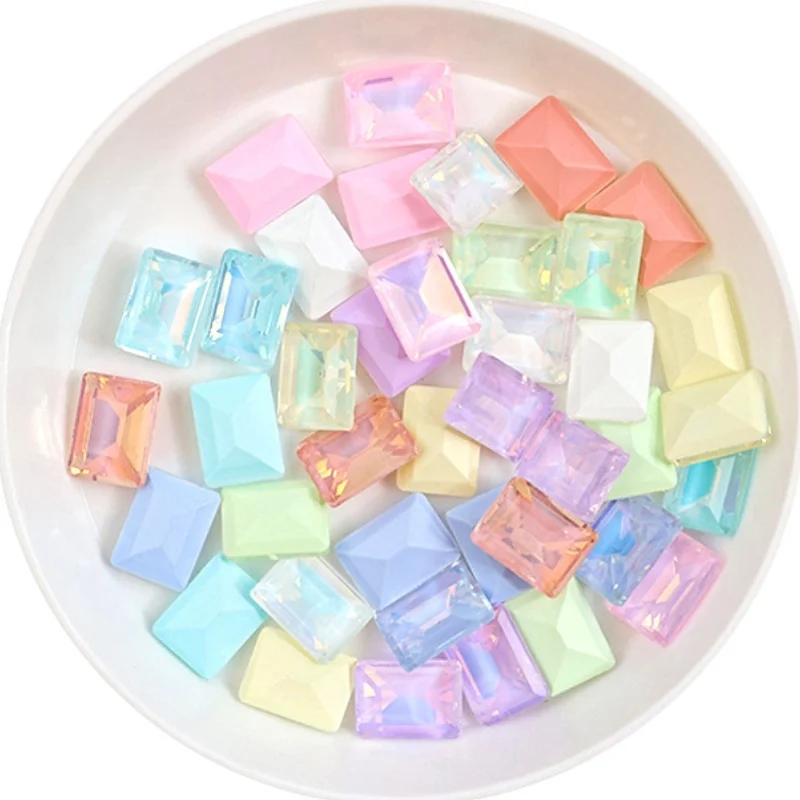 مسمار موكا مستطيل ألماس ، كريستال متعدد القطع ، قاع مدبب ، مجوهرات فائقة التألق ، إكسسوارات ماسية ، 8 × 10 ، 50