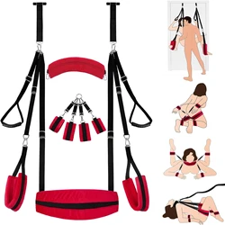 5 in 1 Sex Sling Swings BDSM Bondage Hangmat Kit Door Swing Hammock Womens Wrist and Thigh Ankle Sex Restraints Adults Toy