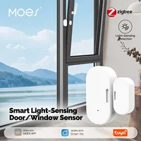 MOES Tuya Zigbee Smart Door Window Sensor Light-Sensing APP Alert & Light Detection Wireless Open Close Home Security Monitoring