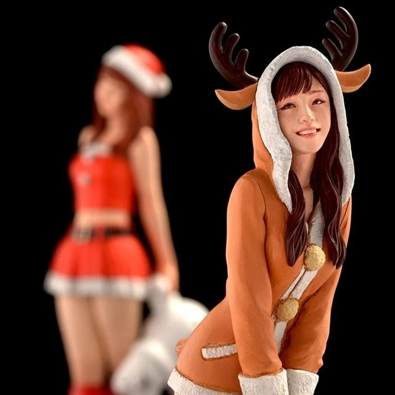 

1/20 милая смоляная модель девушки-оленя, фигурка Gk, микроминиатюрная 3d печатная белая модель игрушки, комплект в разобранном и неокрашенном виде