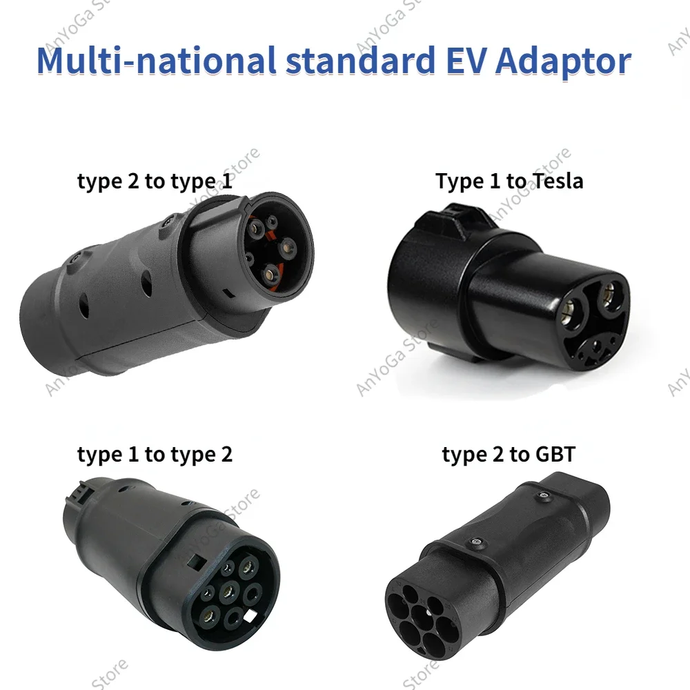 New energy J1772 electric car European standard to American standard conversion head type2 to type1 charging gun adapter EVSE