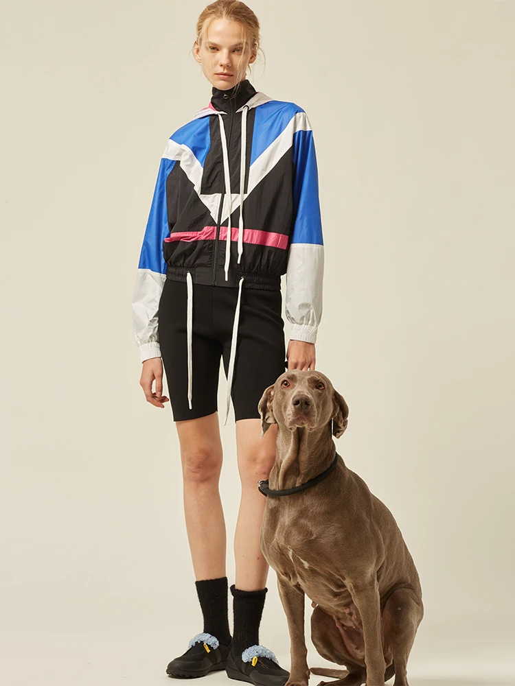 

BONUET Vesace Inspired Spor Повседневная ретро геометрическая цветная блузка контрастного цвета с защитой от солнца Jaet Толстовка женская ort Ou...