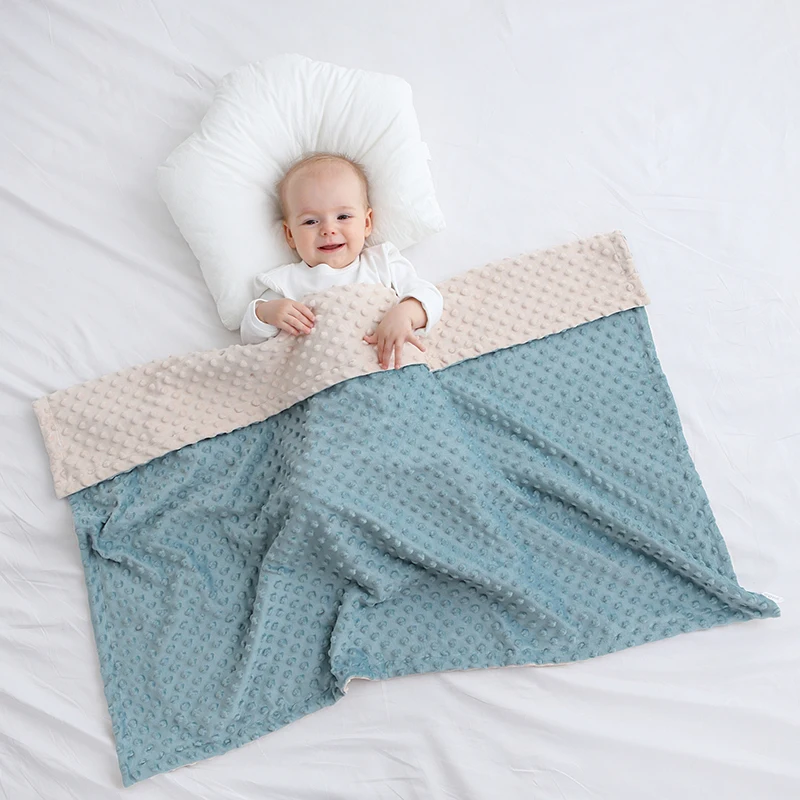 Newborn Baby Wrap Blanket Cartoon Soft Bubble Flannel Infant Quilt Autumn Winter Warm Bedding Babies Swaddling
