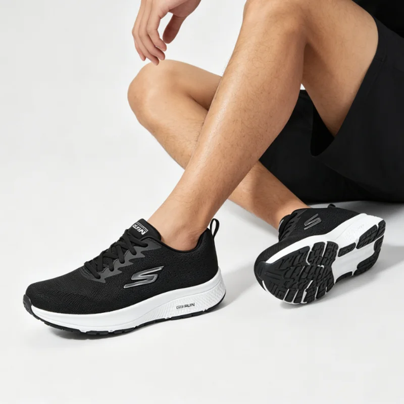 

Skechers Men Mid-Top Running Shoes Cushion Rebound Outdoor Training Sneakers 220920C-BBK Latest model