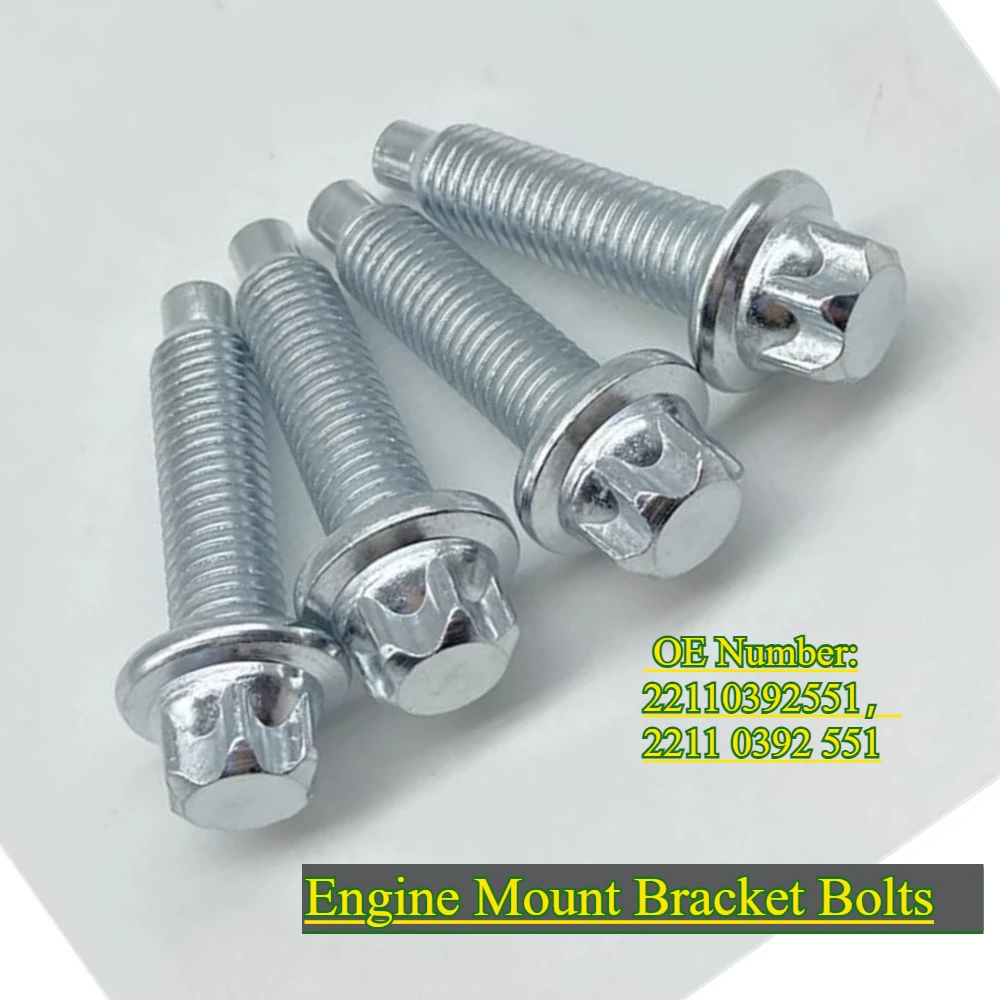 4 PCS- Engine Mount Bracket Bolts (Aluminum) for BMW E60 E70 E82 E83 E85 E86 E89 E90 E91 E92 E93 F10 F25 1 3 5 X Z, 22110392551