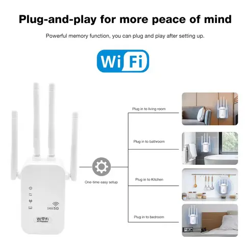 Dubbelbands 2.4G 5G WiFi-repeater Signalförstärkare WiFi-förlängare 802.11bgn Gigabit-router med WPS EU/US-kontakt WiFi-förstärkare 10 best sales 5g-booster - №5