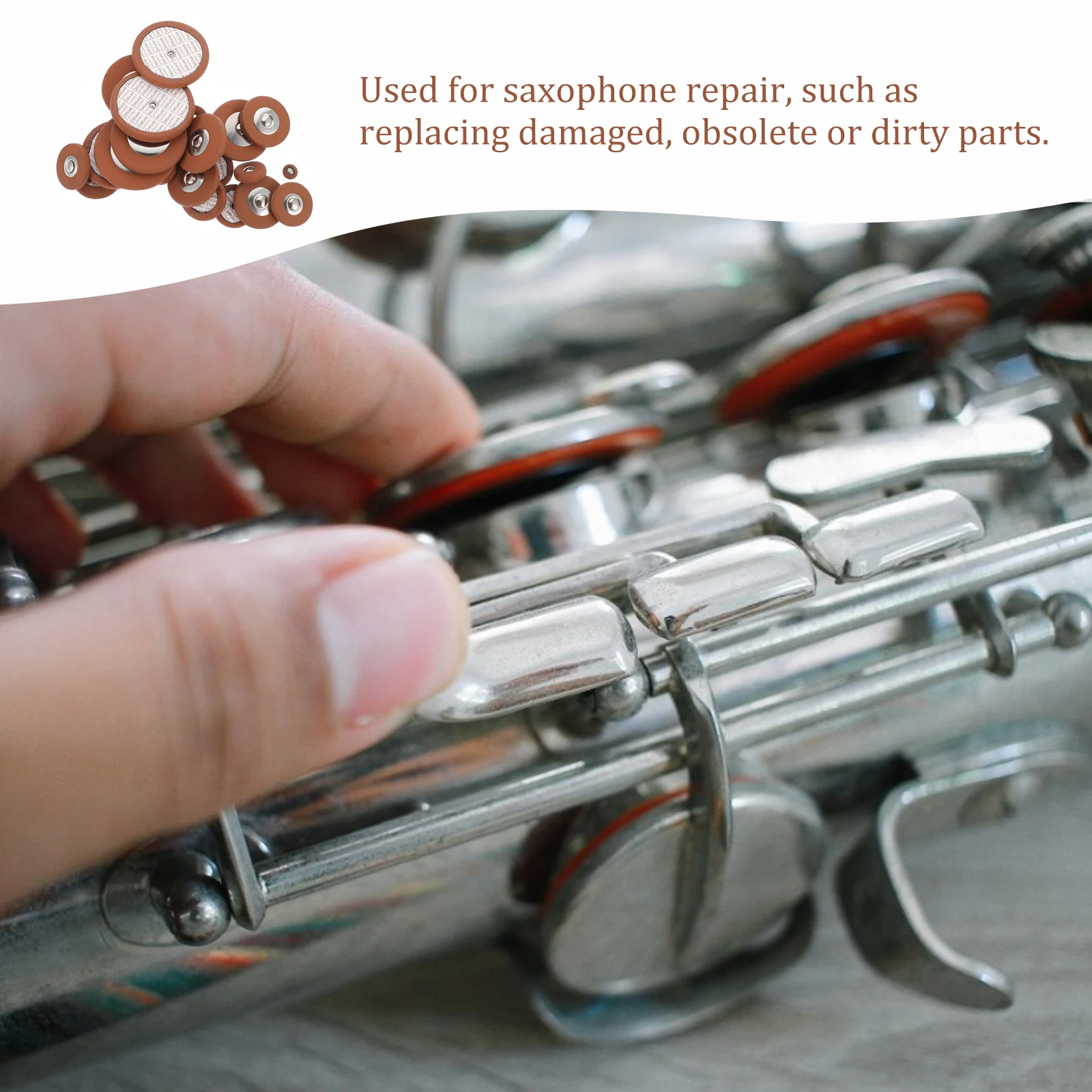 

25 Pcs Saxophone Cushion Maintenance Pads Accessories Metal Alto Accessory Replacement Repair Components