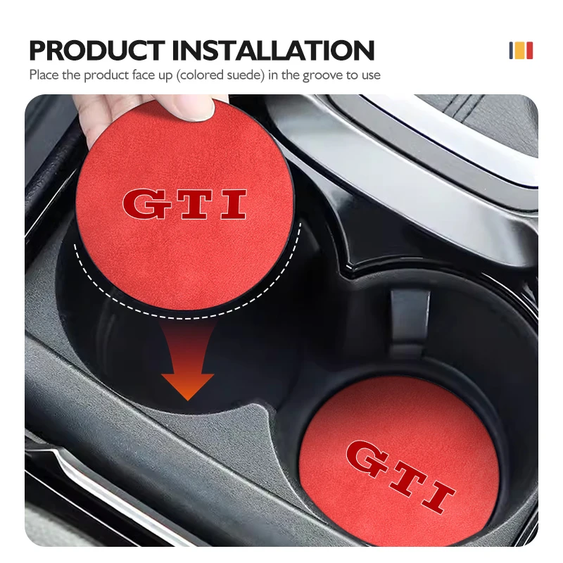 Car Stand Coasters Non-Slip Water Cup Holder Pads Accessories For Volkswagen GTI Tiguan Passat B5 B6 B7 CC Jetta MK5 MK6 Polo