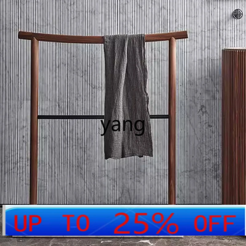 LCX  marble solid wood towel rack, floor towel rack creative bathroom rack