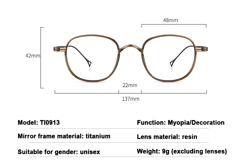 2023 Japan Stil Reinem Titan Retro Design Gläser Luxus Marke Frauen Männer Rahmen Ultra licht Brillen – Detail 7