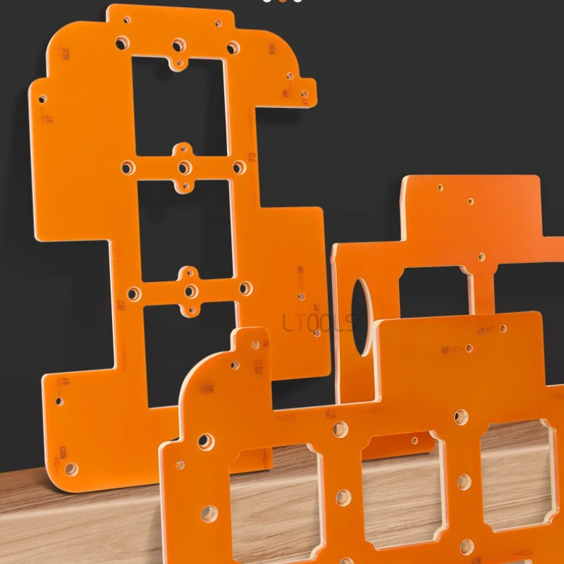 

3in1 Woodworking Switch Socket Hole Mold Rounded Corner Contour Positioning Plate Multi Functional 8mm Thick Slotting Assistant