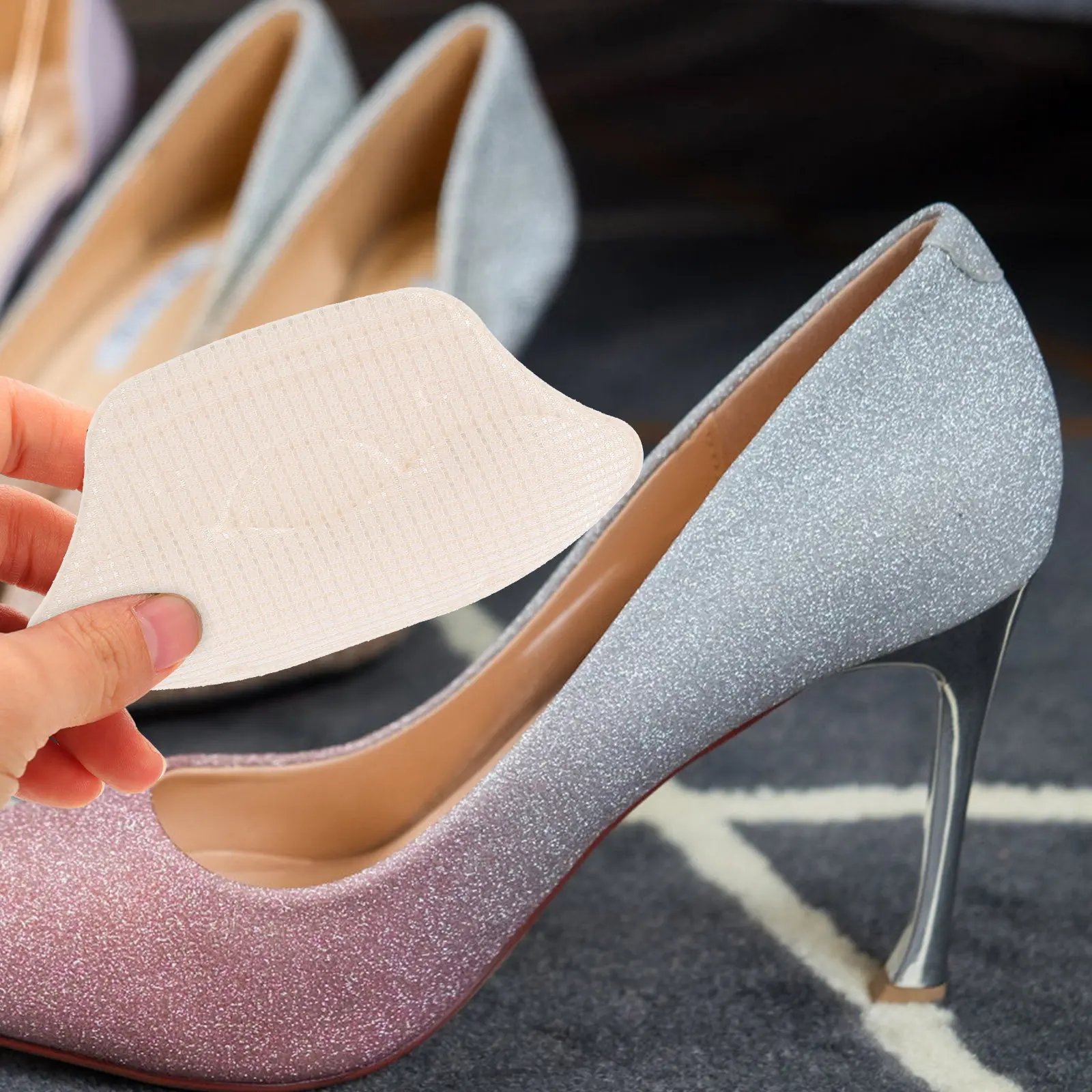 3Pairs Protective Heel Cushions Soft Reusable Adhesive Pads Reduce Friction Improve Comfort Fit Most Shoes Including Sneakers