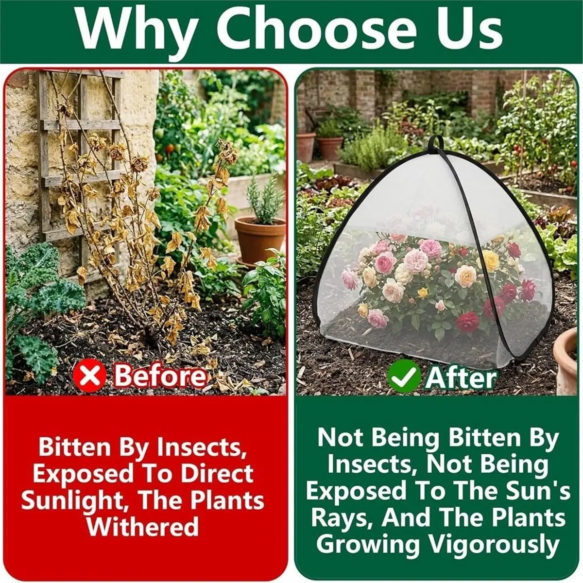 2 Pcs PopUp Garden Netting Bug and Shade Covers, 22