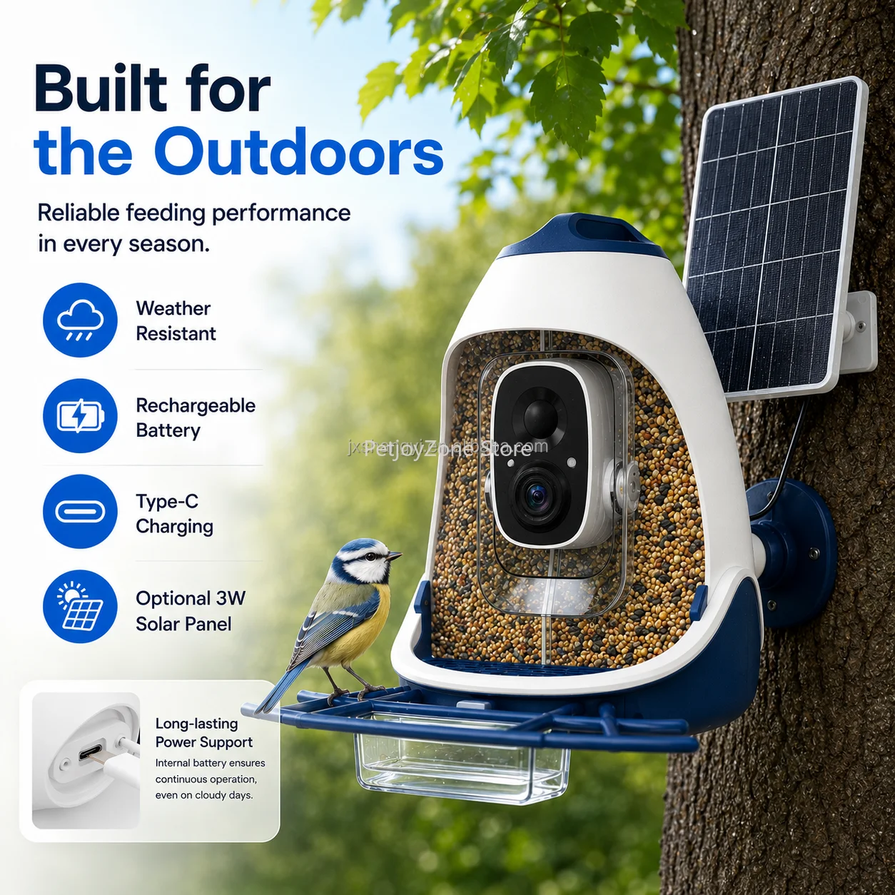 Smart Bird Feeder Camera - Pengumpan Burung Pintar Tahan Air IP65