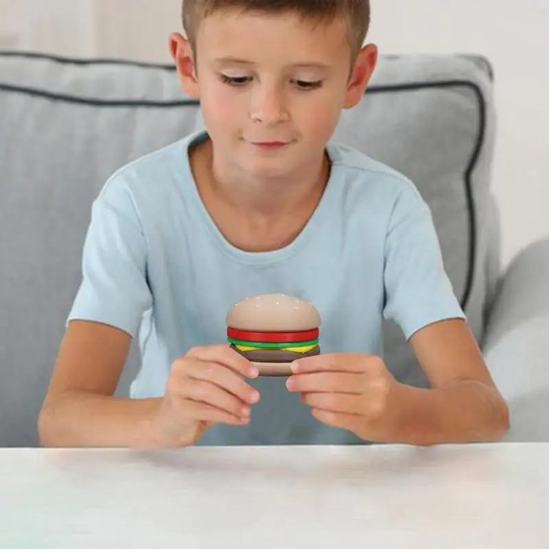 Magnetic Hamburger Toy Cheeseburger Detachable Hamburger Coin Flipper Magnetic Slide 4 Layers Innovative Portable Offices Toy