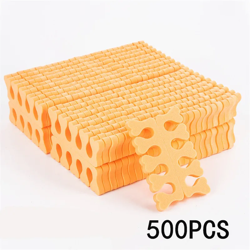 100/200/500pcs Beige Sponge Finger Toe Separators Nail Polish Separators Manicure Pedicure Feet Care Nail Art Tool Wholesale