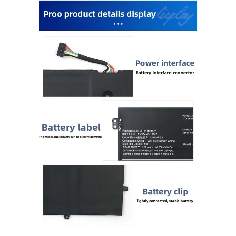 For Lenovo YOGA 730-13IKB 15IKB L16L4PB1 L16C4PB1 Laptop Battery High Quality High Capacity Battery Replacement Bateria