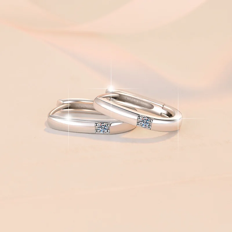 New moissanite earrings simple temperament simulation earrings 2mm S925 pure silver jewelry wedding jewelry