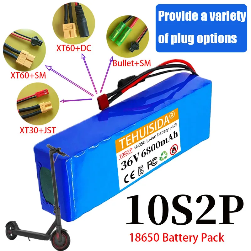 

Новая литиевая батарея 10S2P 36 В 6800 мАч для электрических скутеров, велосипедов и скутеров, оснащенная сбалансированной зарядкой BMS