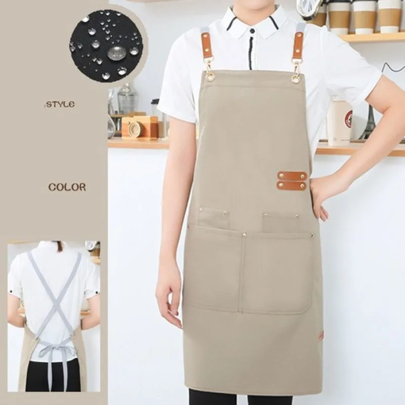 Long Style Generic Apron Man Woman Canvas Aprons Work Clothes With Pockets For Fashionable Restaurant Kitchen Waiter Work Apron