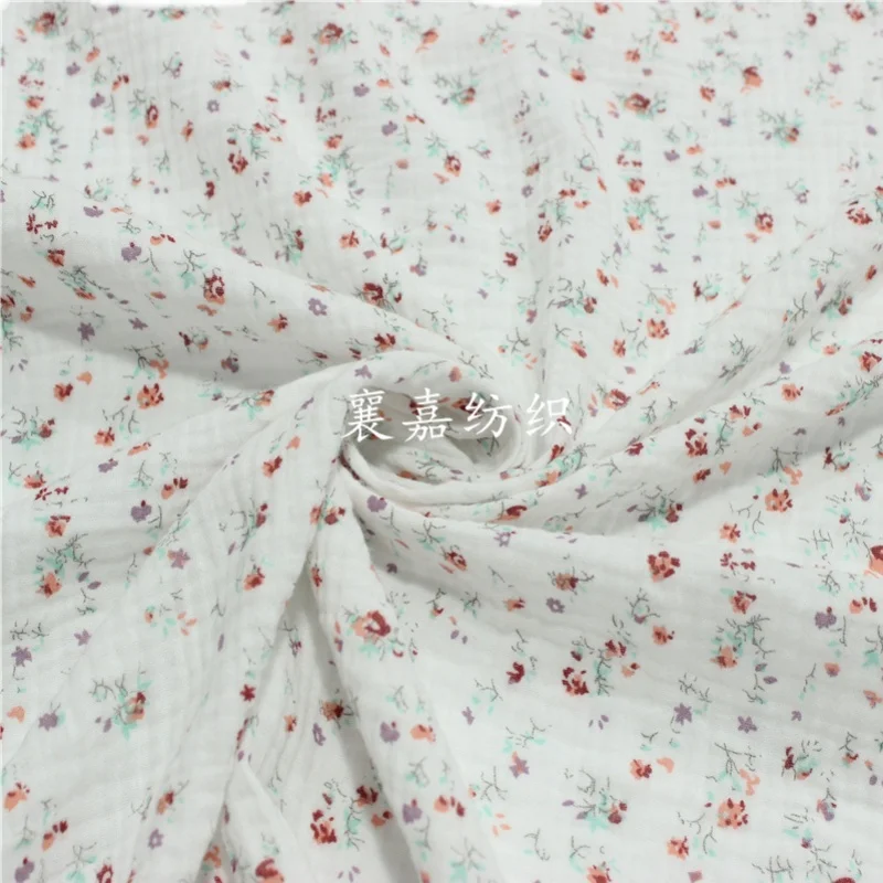 

Japanese and Korean Small Floral, Double-layer Gauze, Cotton Fabric, Crepe Children's Clothing, Pajama Fabric