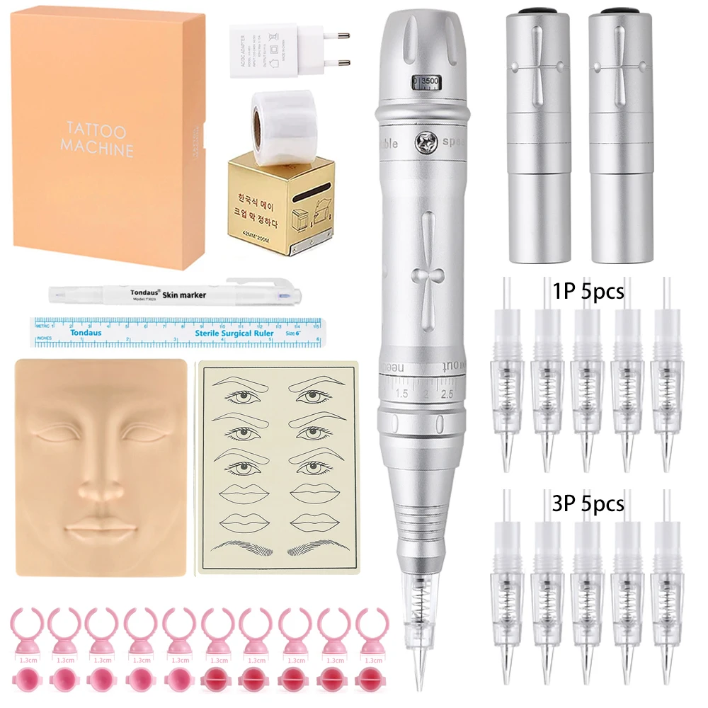

Permanent Makeup Tattoo Pen Kit Professional PMU Machine for Eyebrow Microblading Eyeliner Lip Microshading Beauty Supply