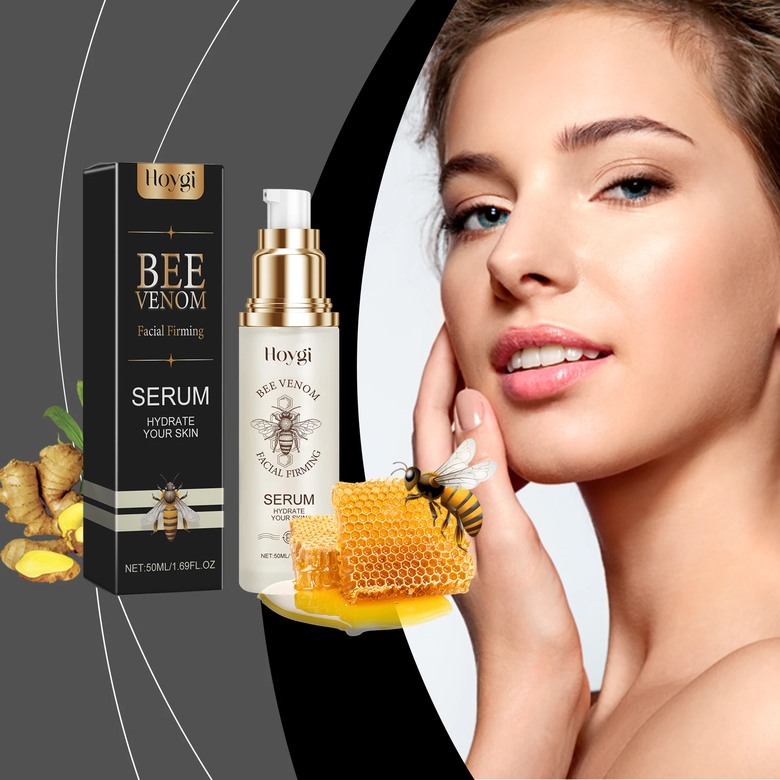 

Сыворотка для лица с пчелиным ядом, увлажняющая, успокаивающая, подтягивающая, эссенция для лица, укрепляющая, лифтинг, осветляющая тон кожи, улучшающая эластичность