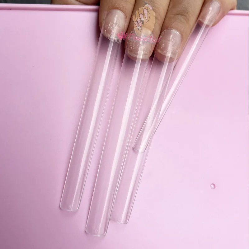 120pcs/bag 10XL Square Straight Extra Long Full Cover Artificial False French Nail Art Tip Press on Fake Nails Acrylic Manicure