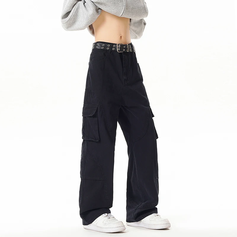 

2025 Autumn Men Streetwear Classic Cargo Pants Men Loose Oversized Cotton Pants Male Joggers Black Military Straight Trousers