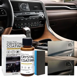 30/60ml Plastic Restorer for Car Easy To Use Plastic Part Refurbishment Crystal Coating Refurbish Agent with Sponge Long Lasting