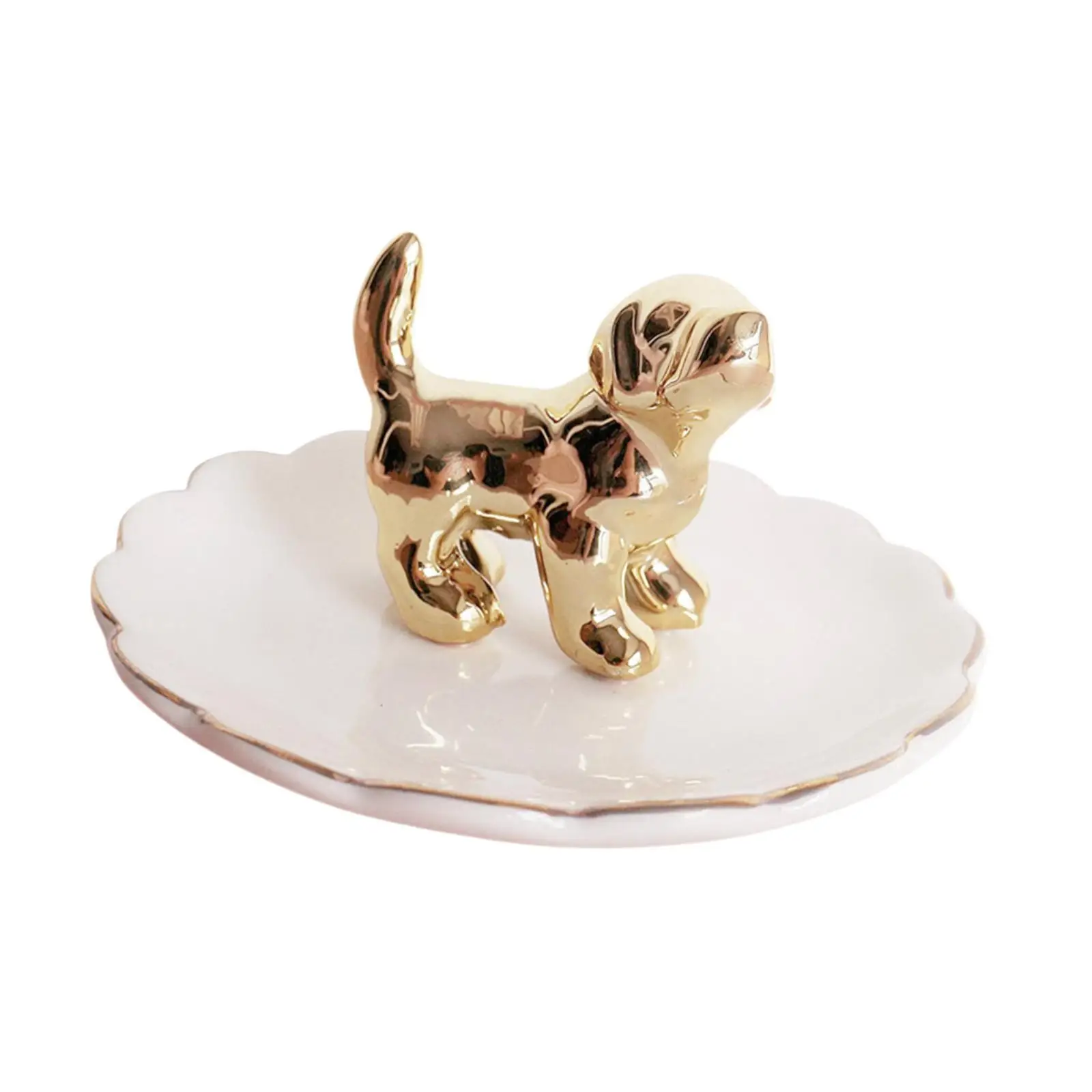 Dog Ring Holder Jewelry Dish Entrance Key Tray for Earrings Rings Engagement