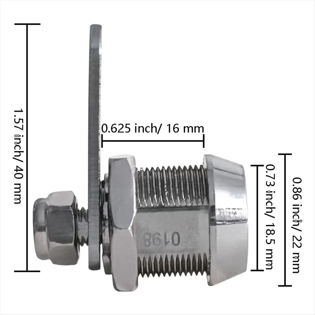 Fits for Drawer and Cabinet Lock, Tubular Cam Replacement Lock Hook with Key for Storage Door Security File Drawer Cabinet