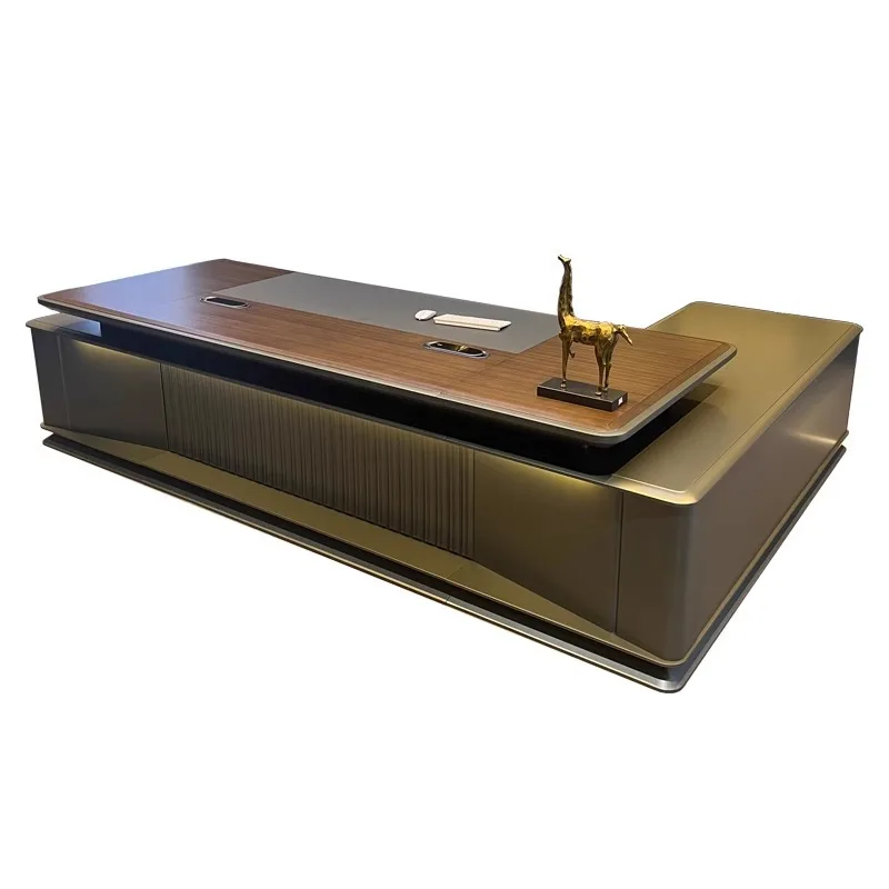 Boss light luxury high-end modern chairperson's desk general manager's office desk and chair combination