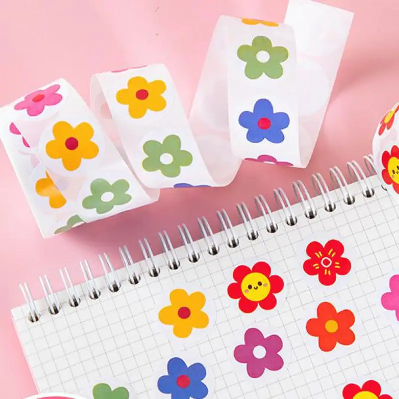 500pcs Cute Flowers Reward Stickers for Kids Incentive Stickers Party Supply Classroom Students Teachers Reward Gift Scrapbook