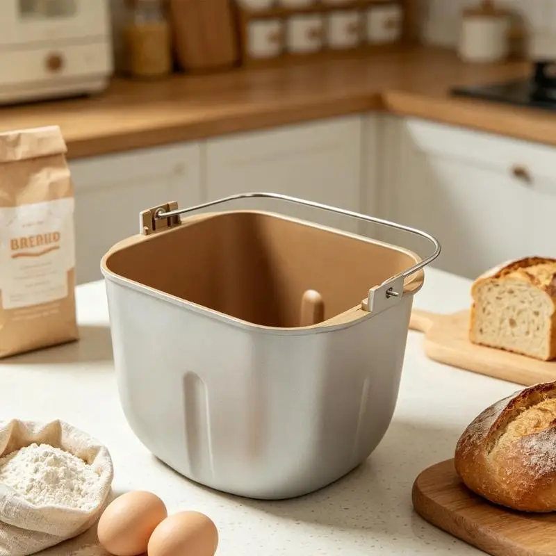 J6PE Bread Maker Replacement Pan Bucket with Handle Suitable for Matching Machines