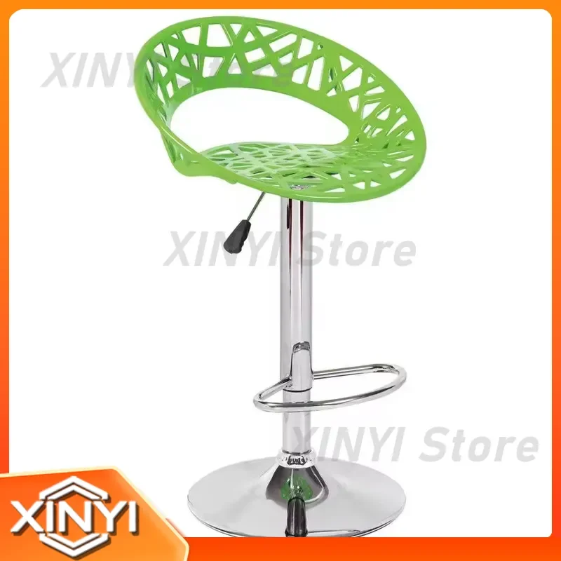 Modern Bar Stool for Kitchen Island Bar Counter Adjustable Height Swivel Metal Bar Chair for Cafe Cocktail Lounge Dining Room