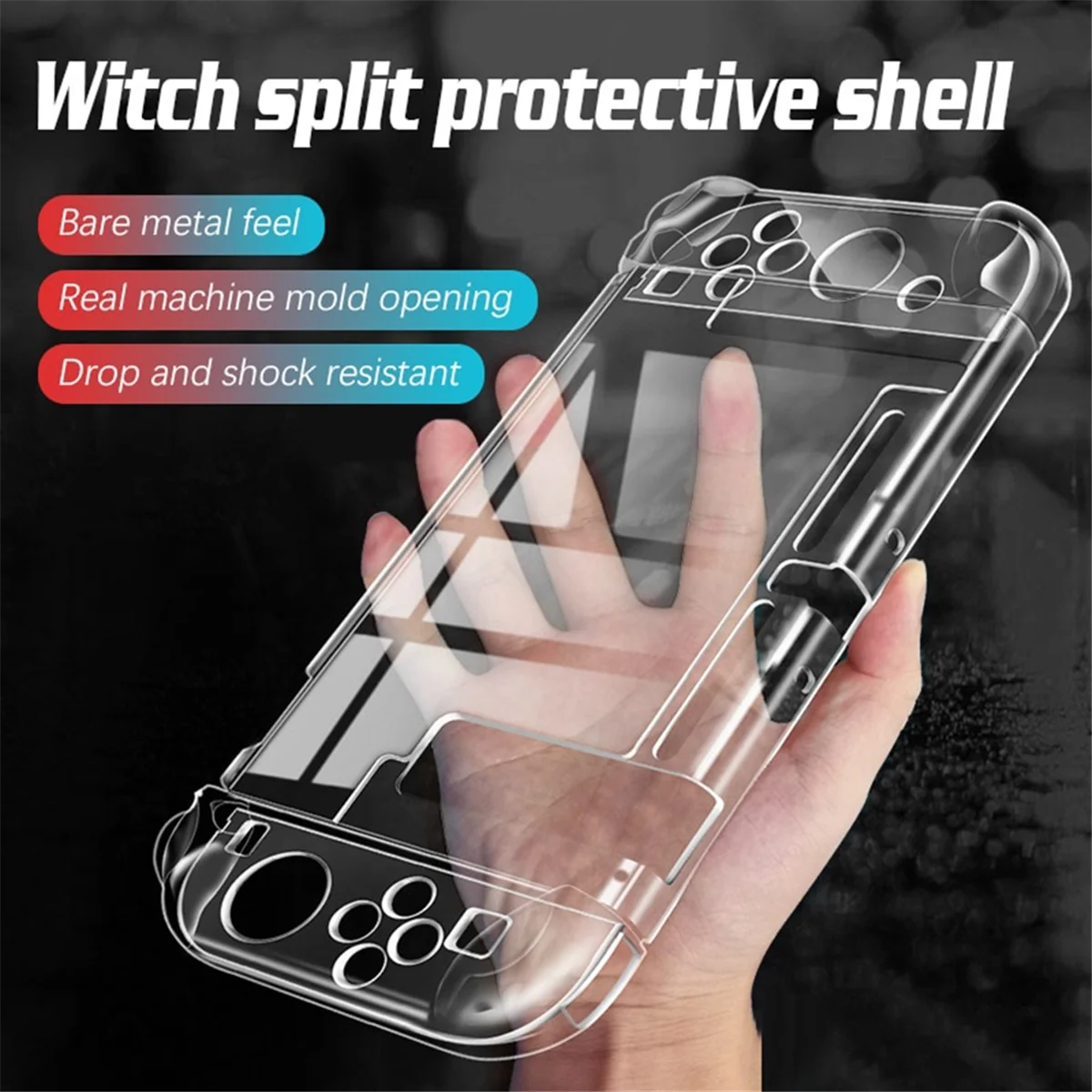 For Nintendo Switch Game Console Case Transparency Protective Case Game Console Ultra Thin Split Protect Cover