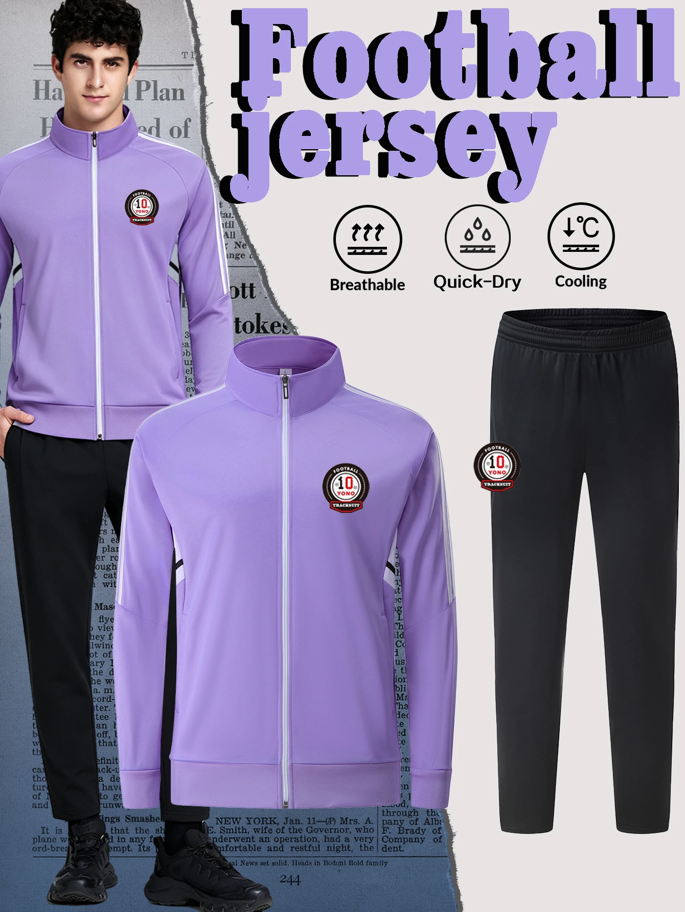 2026 Winter Men Football Tracksuit Set High‑Quality Full Zip Soccer Training Jacket & Pants Multi‑Color Sportswear Suit For Outd