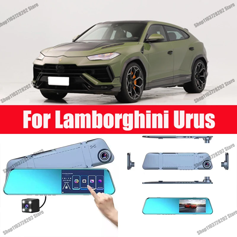 

For Lamborghini urus Carplay Android GPS Dash Cam AUX FM Radio Dashcam Car Camera Stream RearView Mirror Drive Recorder