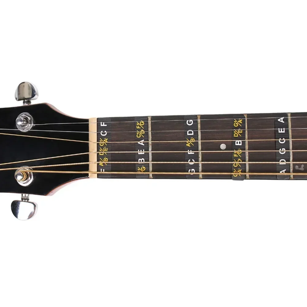 1pc Guitar Fretboard Sticker Black 198x86x0.5mm Accessories Guitar Fretboard Stickers Scales Notes Fret Decals Beginner Learning