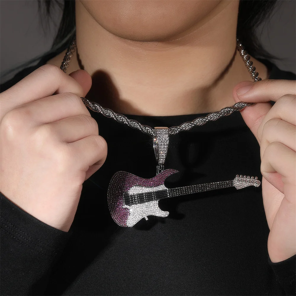 Anztilam Men Head Iced Out Pendant Necklaces For Men Long Link Chain Women Brass Zircon Hip Hop Jewelry Free Shipping