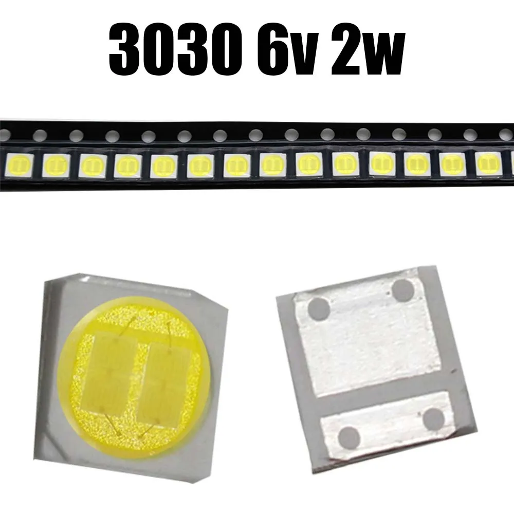 TKDMR 100/50pcs LED Backlight High Power 2W 3030 6V Current 200-250MA Color Temperature 15000-20000kl White TV Application